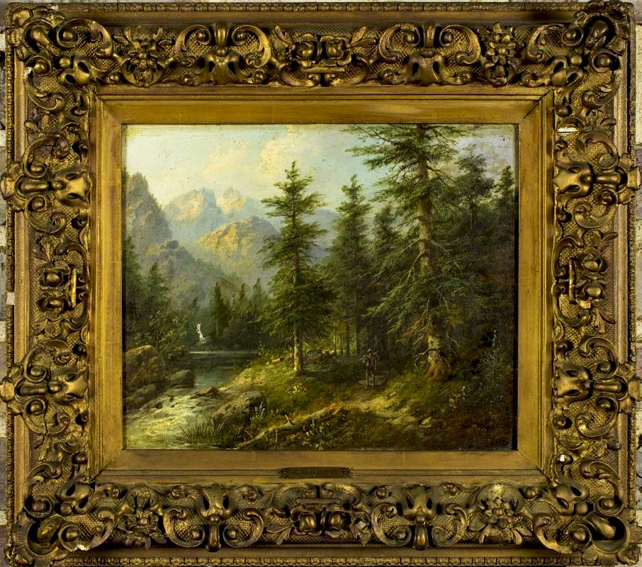 Appraisal: Eduard Boehm Austria US - oil on board ARTIST Eduard