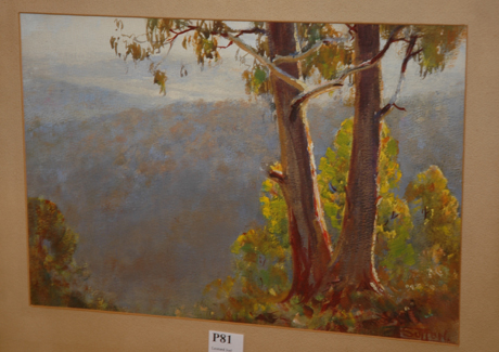 Appraisal: SIGNED SUTTON AUSTRALIAN ALPINE SCENE GOUACHE