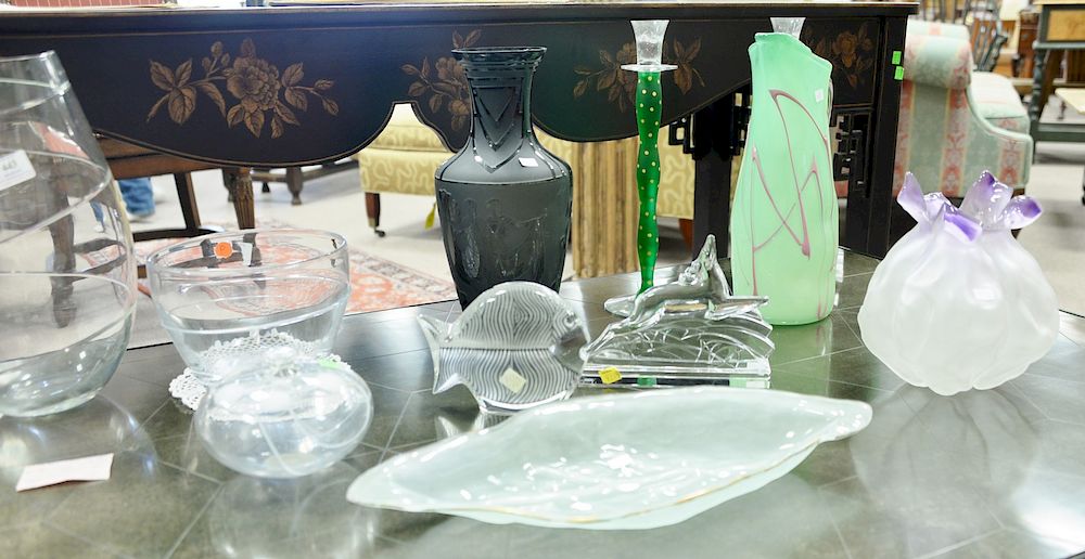 Appraisal: Group of eleven art glass pieces to include two Baccarat