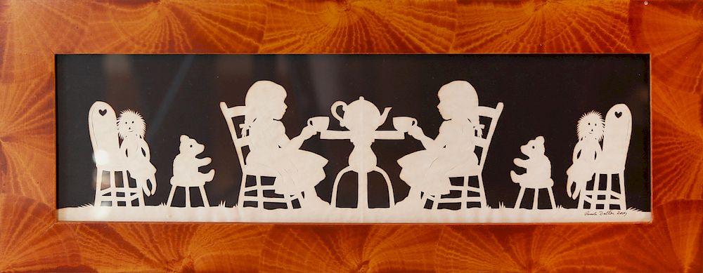 Appraisal: Pamela Dalton Paper Cutout Tea Party Exclusive on Bidsquare Pamela