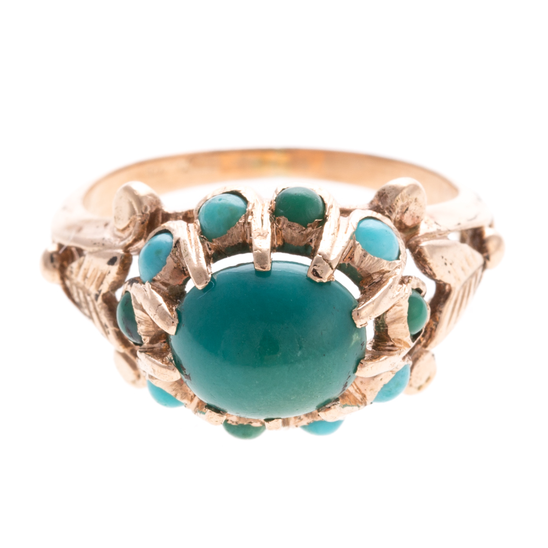 Appraisal: A Lady's Turquoise Ring in K Gold K rose gold