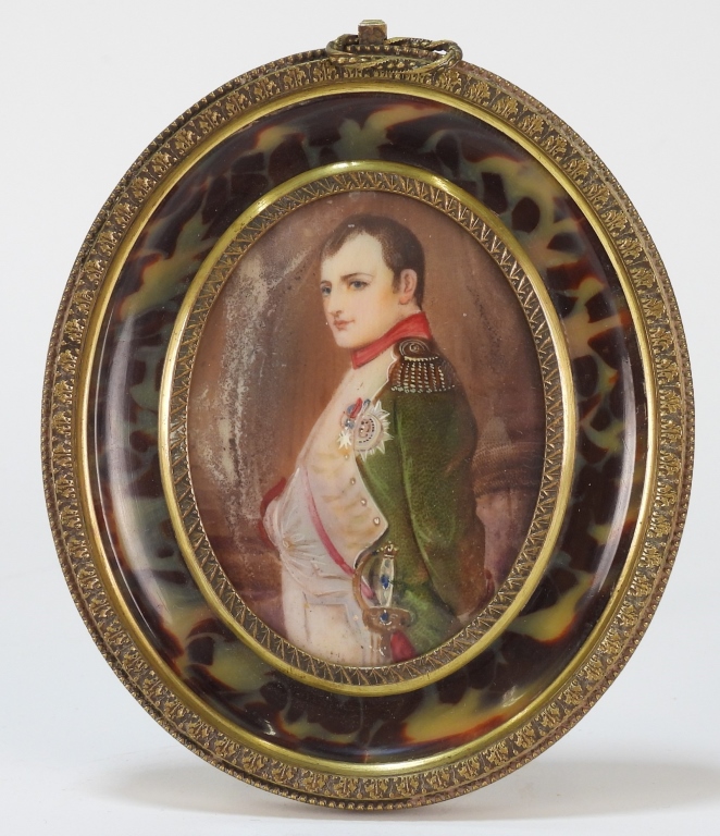 Appraisal: MINIATURE NAPOLEON BONAPARTE PORTRAIT PAINTING France th CenturyDepicts Napoleon posing