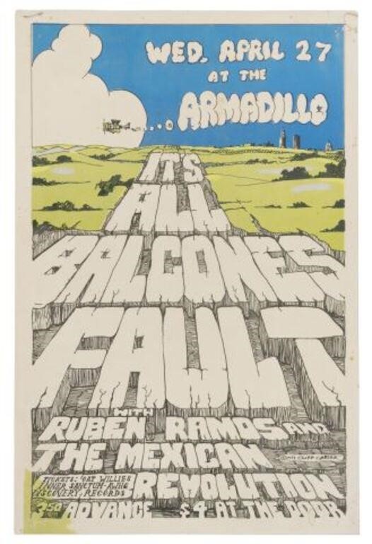 Appraisal: Armadillo World Headquarters Balcones Fault concert poster with Ruben Ramos