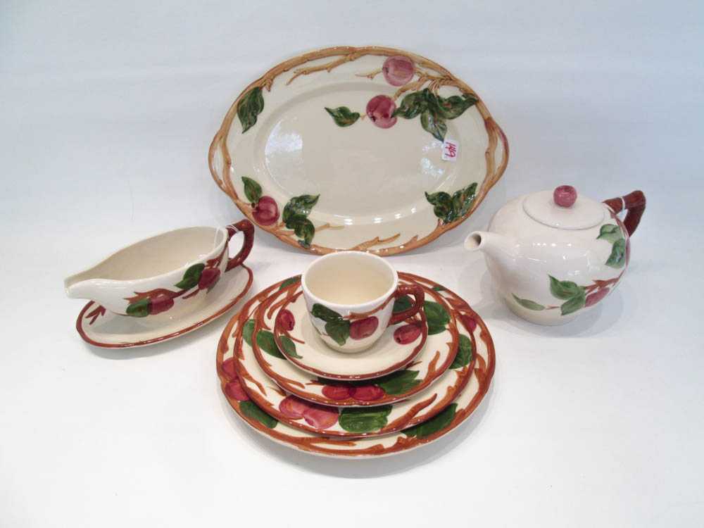 Appraisal: FRANCISCAN APPLE BLOSSOM DINNERWARE SET seventy-two pieces comprised of dinner