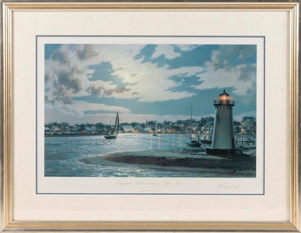 Appraisal: JOHN STOBART MASSACHUSETTS FLORIDA B EDGARTOWN HARBOR UNDER A FULL