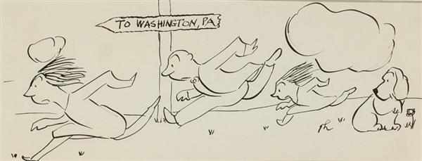 Appraisal: JAMES THURBER American - ''to Washington PA'' ''To New Jersey''