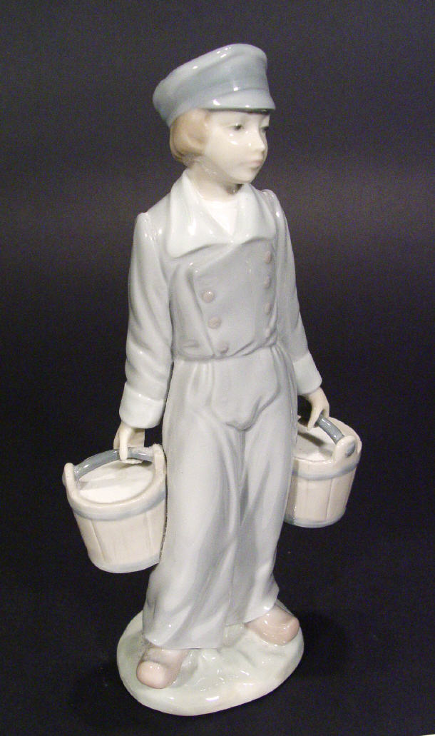 Appraisal: Hand painted Lladro figure of a Dutch boy with pails