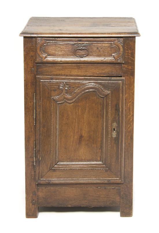 Appraisal: French Provincial Style Oak Side Cabinet having a rectangular top