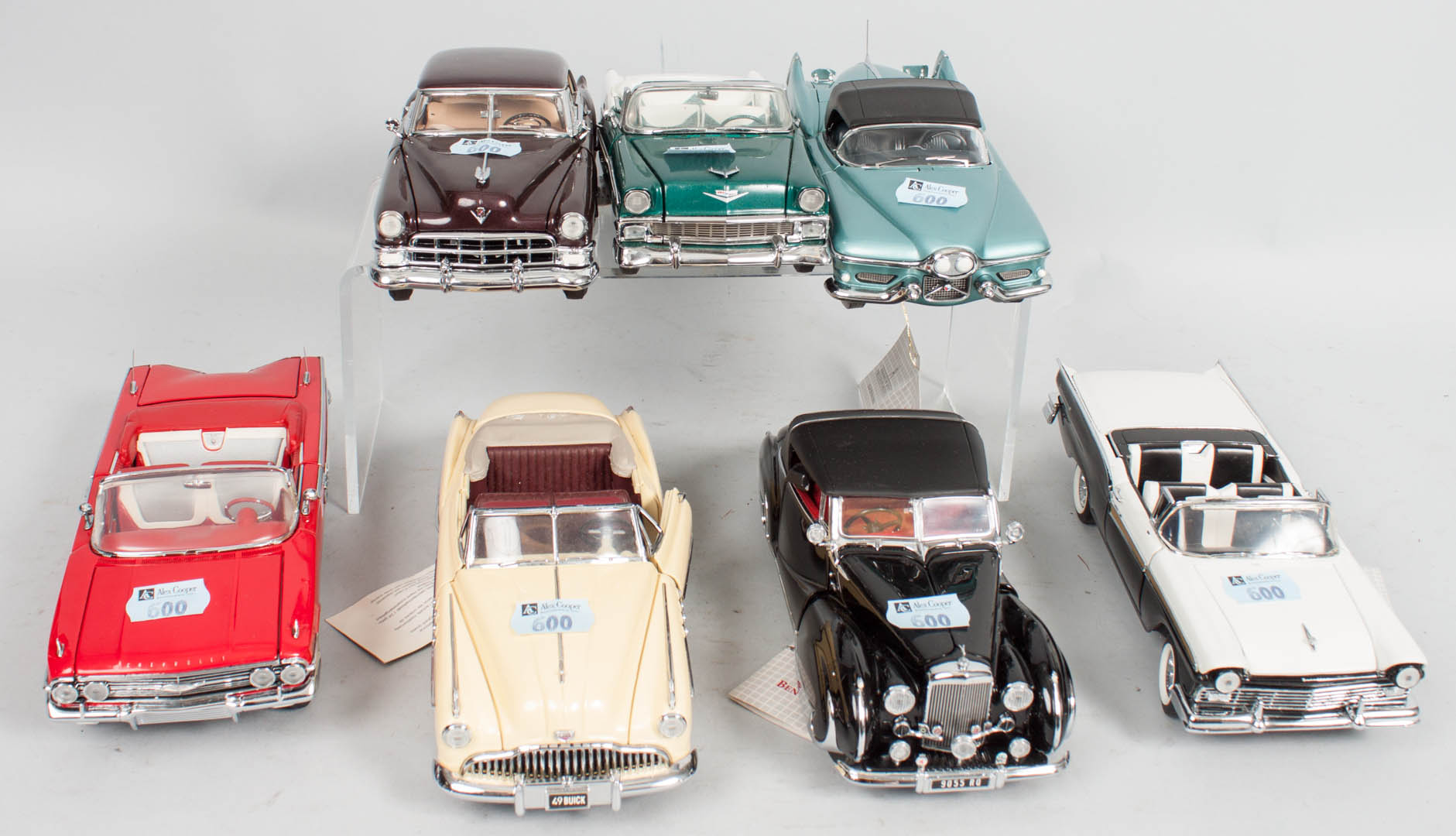 Appraisal: Seven Franklin Mint collector's cars including Cadillacs and others