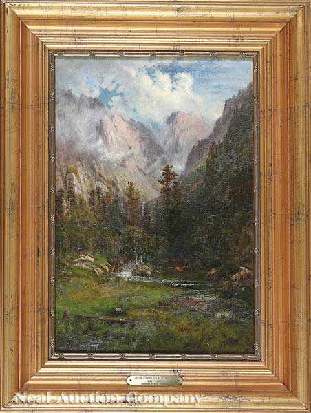 Appraisal: American School th c Stream through the Valley oil on