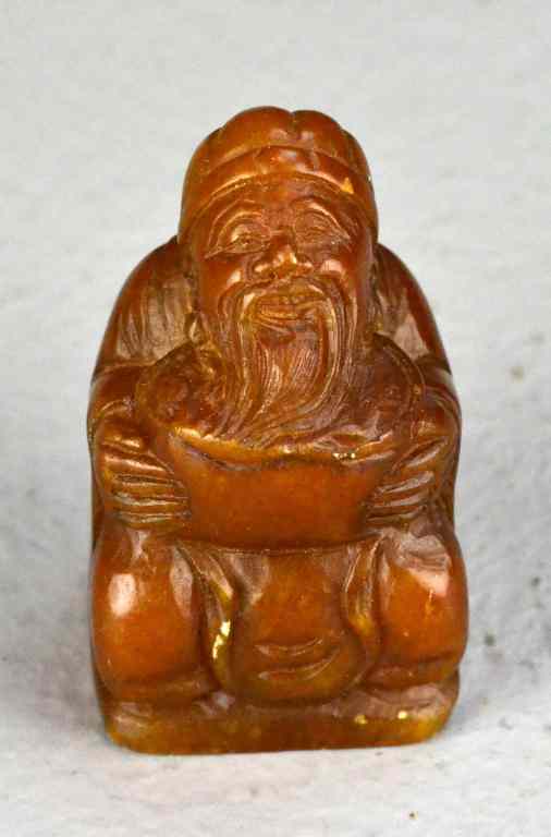 Appraisal: Fine Chinese Tianhuang Stone ChopFinely carved to depict a seated