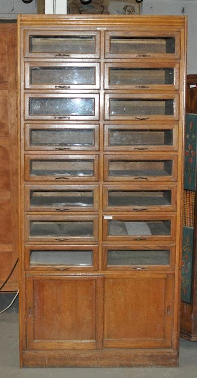 Appraisal: English Vintage Oak Showcase Display Case manufactured by Dudley Co