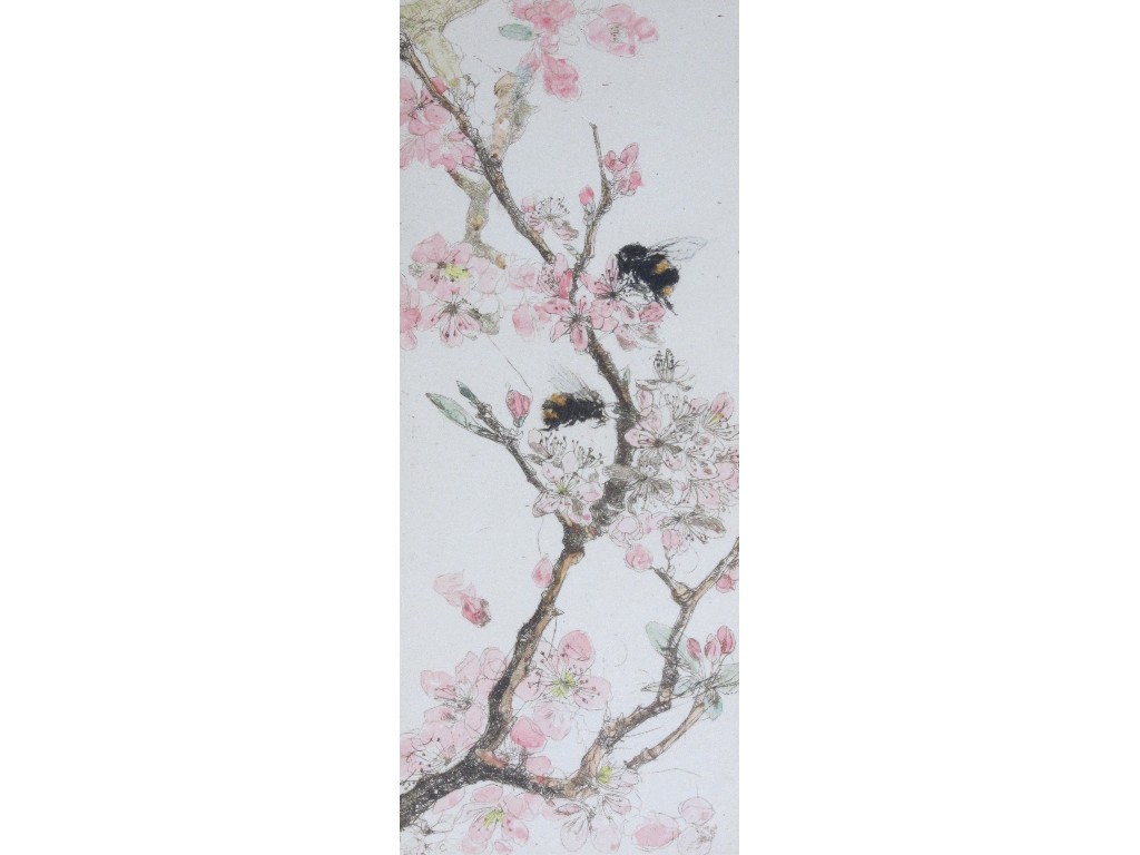 Appraisal: KATHERINE CAMERON RSW RE - HONEY BEES AND BLOSSOM Etching