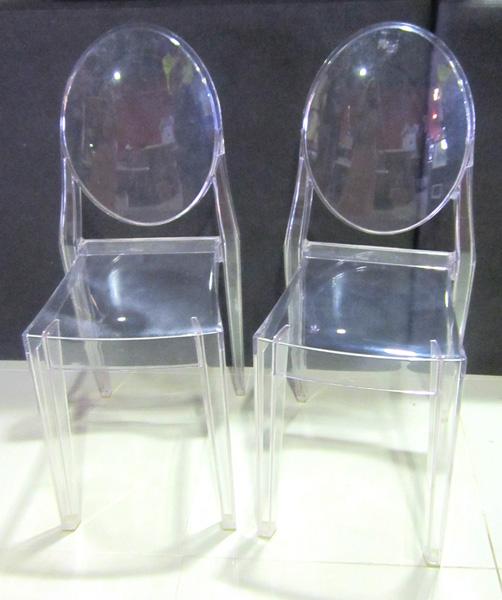 Appraisal: TWO CONTEMPORARY PERSPEX CHAIRS LOUIS GHOST DESIGN BY KARTELL TWO