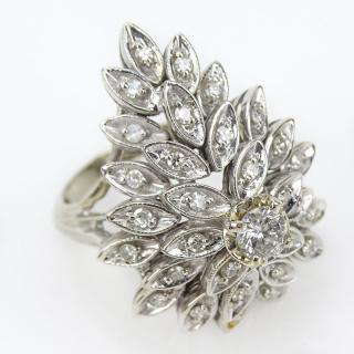 Appraisal: Lady's Round Brilliant Cut Diamond Karat White Gold Cluster Ring