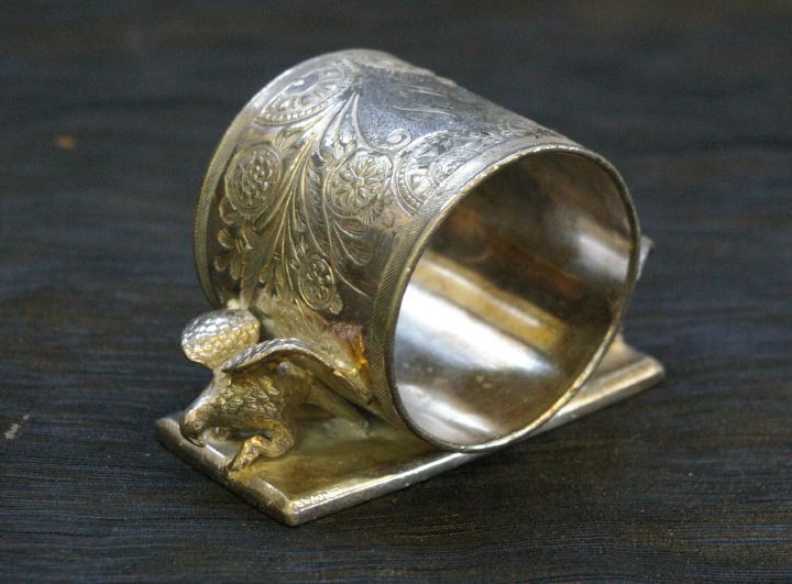 Appraisal: American Silverplate Figural Napkin Ring th century model by the