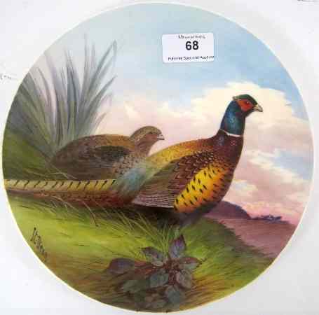 Appraisal: Minton Plate handpainted with Pheasants by J E Dean