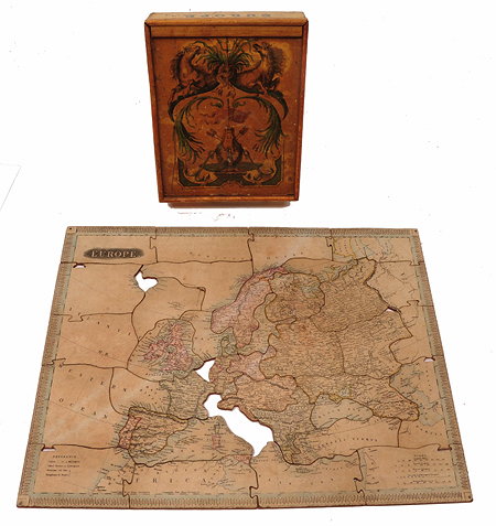 Appraisal: A EARLY TH CENTURY JIGSAW PUZZLE depicting Europe the wooden