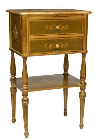 Appraisal: Florentine parcel gilt and painted nightstand mid th c with