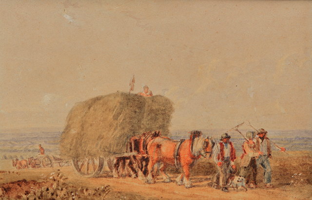 Appraisal: CIRCLE OF DAVID COX - 'THE HAYCART' watercolour cm x