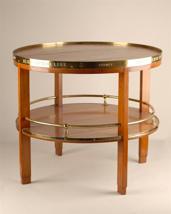 Appraisal: A Brass Mounted Mahogany Table round with a single lower