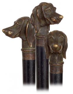 Appraisal: Dog Head Cane -Ca -Sizeable and well modeled bronze dog