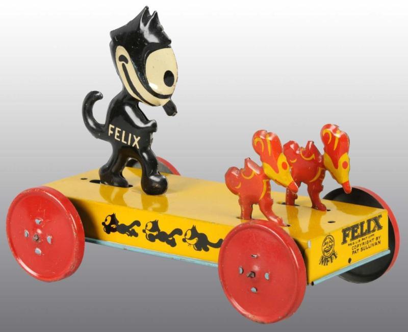 Appraisal: Tin Litho Chein Felix the Cat Platform Pull Toy Description