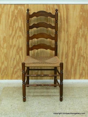 Appraisal: Vintage Mahogany Slat Back Rush Bottom Chair - Vintage country