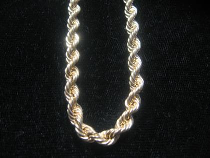 Appraisal: karat yellow gold opera length necklace th century Rope twist