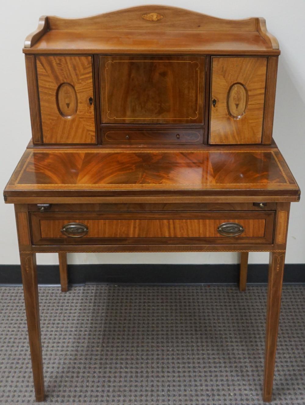 Appraisal: Federal Satinwood Inlaid Mahogany Ladies' Writing Desk x x in