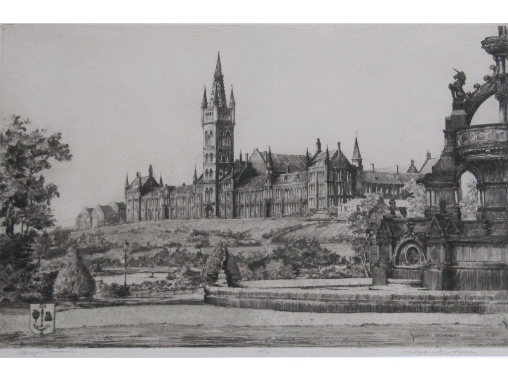 Appraisal: WILFRED CRAWFORD APPLEBY Etching 'Glasgow University' entitled on the plate