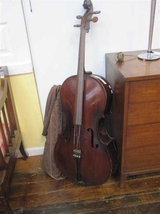 Appraisal: MUSICAL INSTRUMENT Cello made of mahogan and teakwood in a