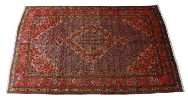 Appraisal: Hand-tied Persian Bijar rug approx ' l ' w