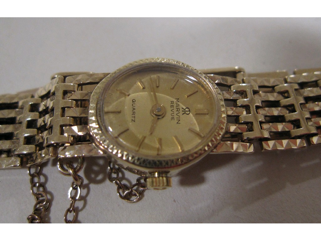 Appraisal: Ladies ct gold bracelet watch by Marvin