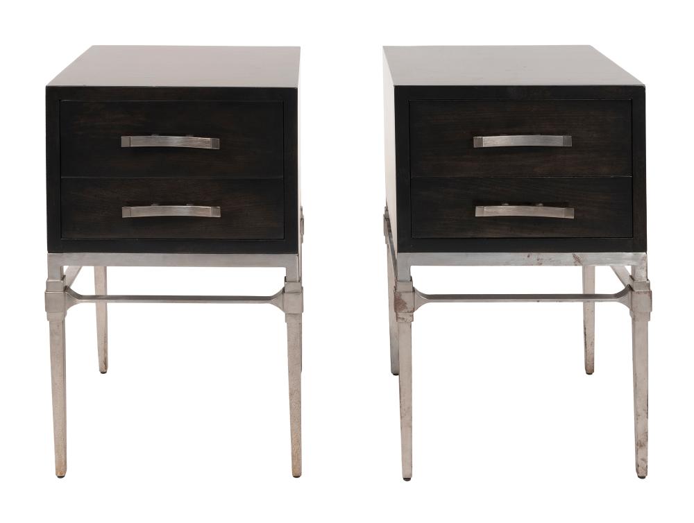 Appraisal: PAIR OF BAUSMAN COMPANY END TABLES CONTEMPORARY HEIGHTS WIDTHS DEPTHS