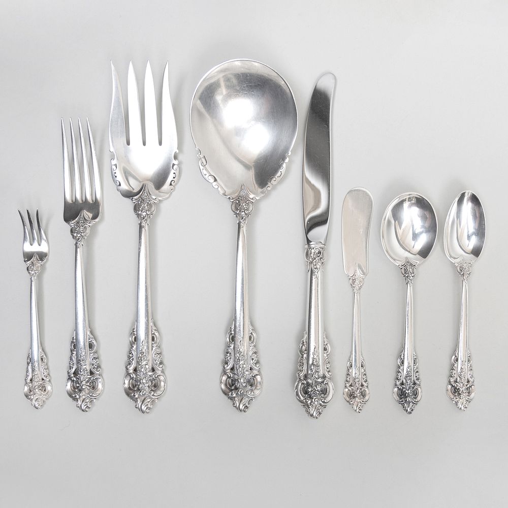 Appraisal: Wallace Silver Flatware Service in the 'Grand Baroque' Pattern Marked