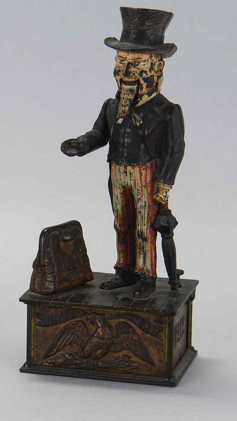 Appraisal: CAST IRON UNCLE SAM MECHANICAL BANKMade by Shepard Hardware Co