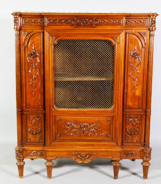 Appraisal: - French Marble Top Cabinet French marble top cabinet having