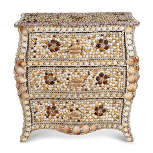 Appraisal: A Contemporary Shell-Encrusted Chest of Drawers TH CENTURY Height x