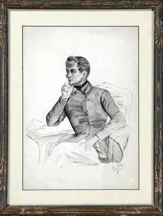 Appraisal: American School th C Portrait of a Gentleman Watercolor on