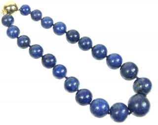 Appraisal: A Lady's Karat Lapis Beaded Necklace A Lady's Karat Lapis