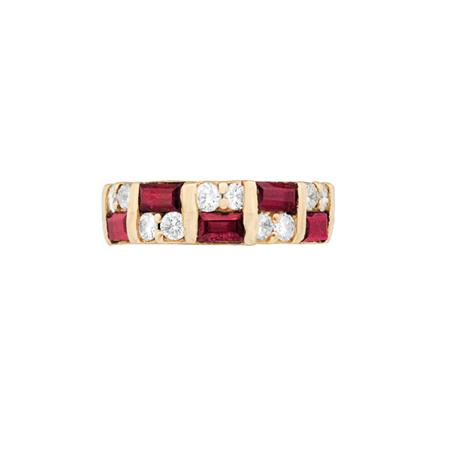 Appraisal: Gold Ruby and Diamond Band Ring Estimate -