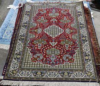 Appraisal: Indo Qum carpet approximately ' x ' Indo Qum carpet