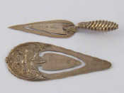 Appraisal: Two silver bookmarks a trowel Birmingham and an American rose