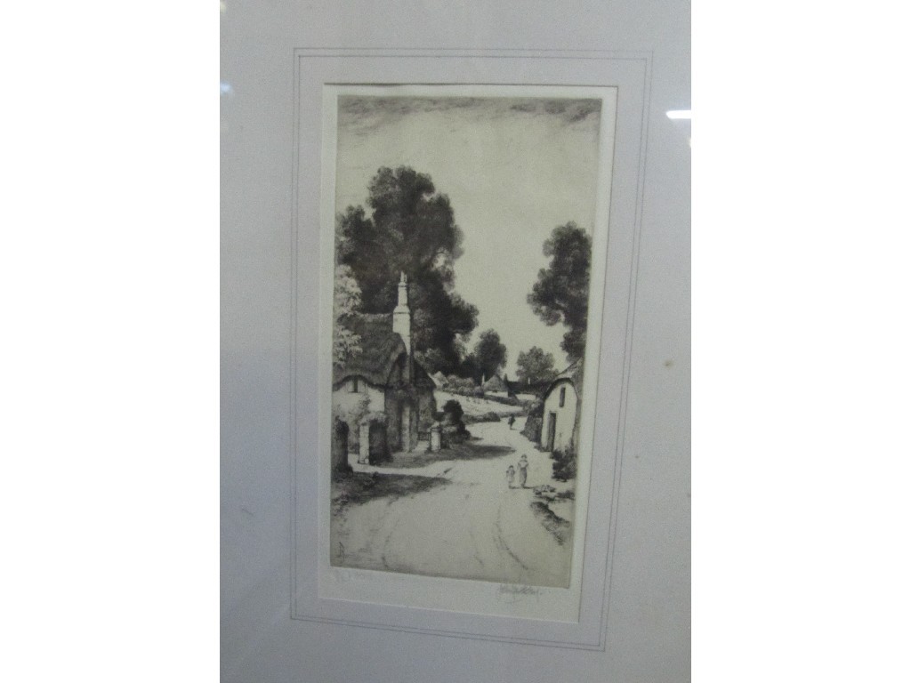 Appraisal: JOHN FULLWOOD Etching 'The Cottage Farm Cockington' signed in pencil