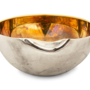 Appraisal: A Tiffany and Co Silver and Vermeil Thumbprint Bowl Designed