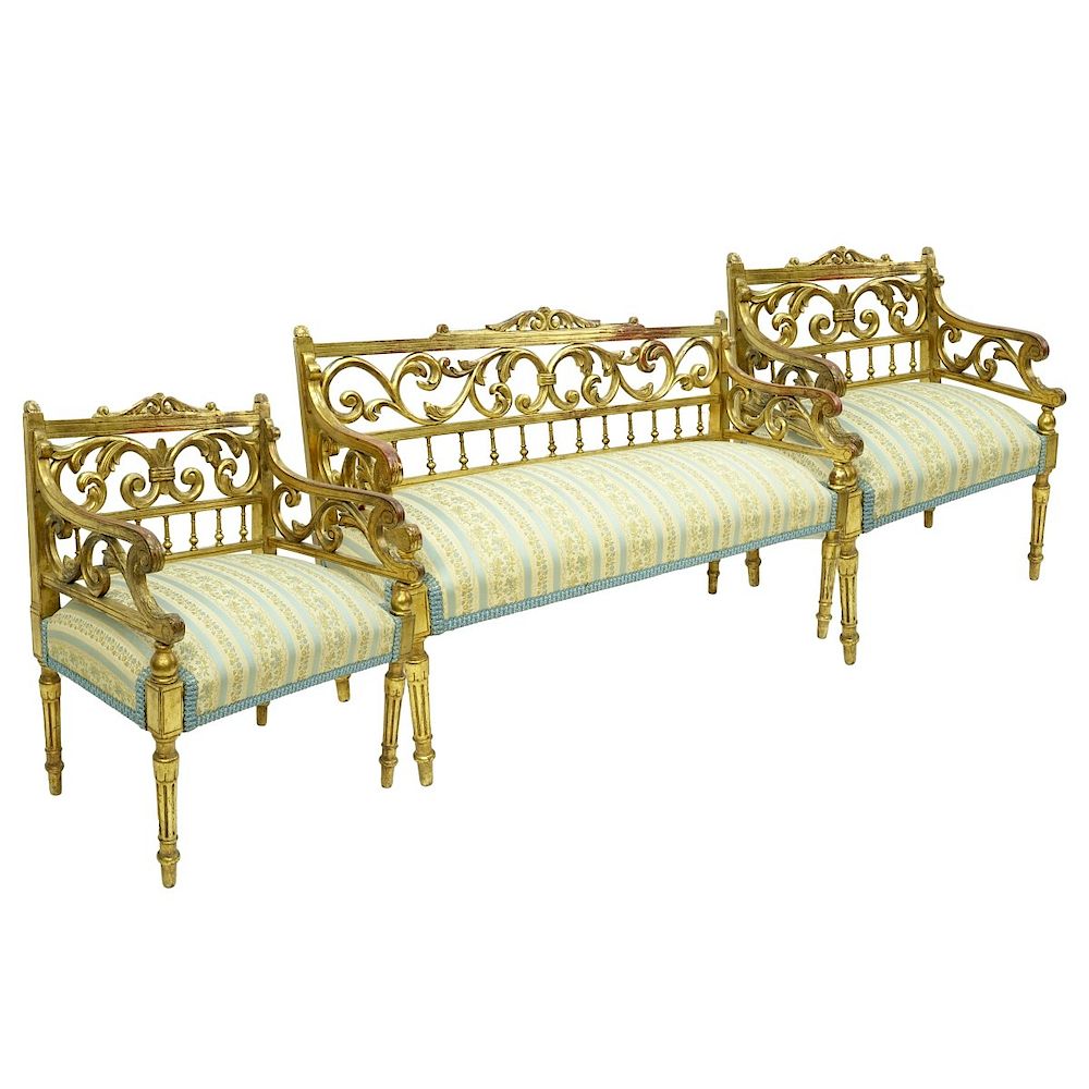 Appraisal: Neoclassical Piece Salon Set Early to Mid th Century Neoclassical