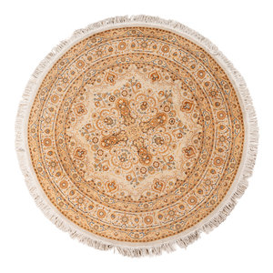 Appraisal: A Sino-Persian Circular Wool Rug Second Half th Century Diameter