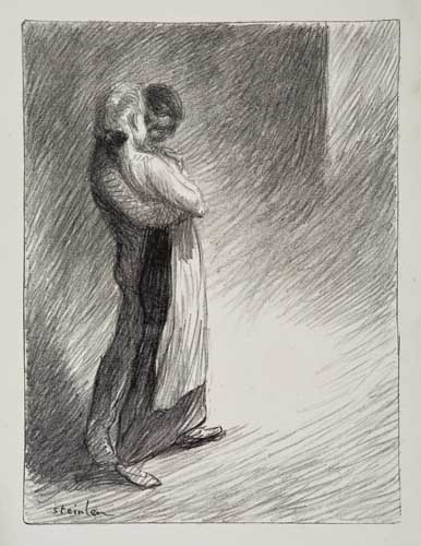 Appraisal: TH OPHILE STEINLEN Amour Lithograph printed in black on chine