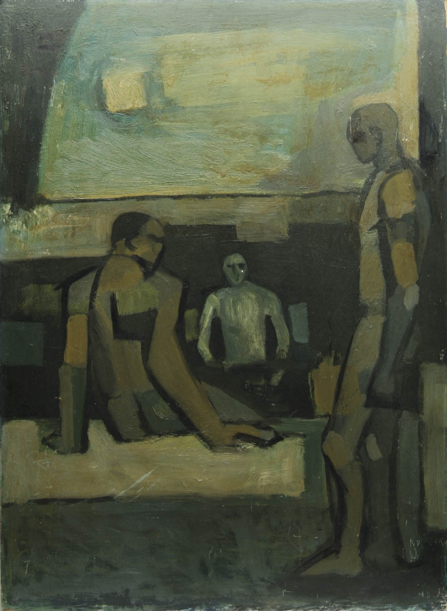 Appraisal: KEITH VAUGHAN British - THE THREE BATHERS Oil on masonite